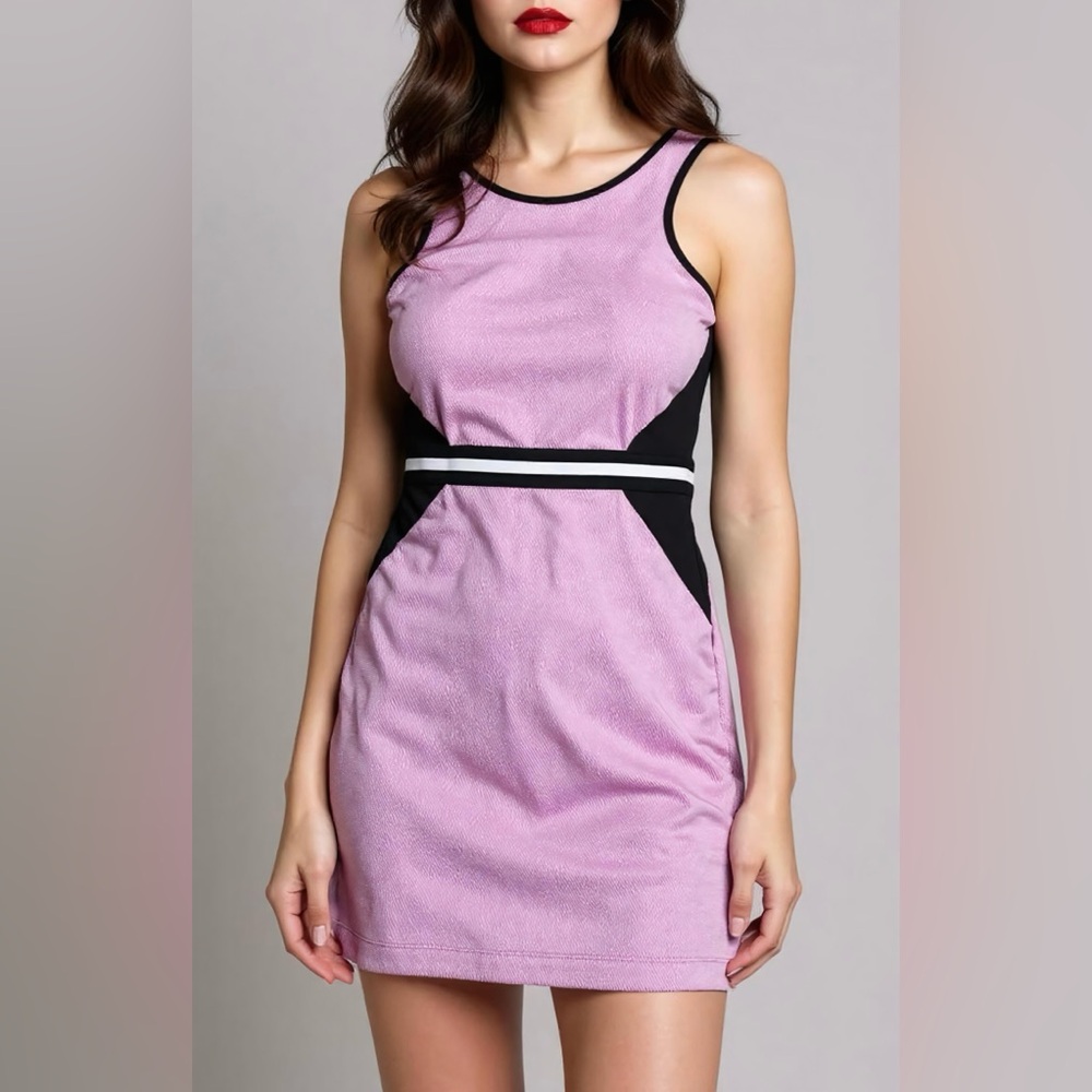 Elegant Pink and Black Women's Dress